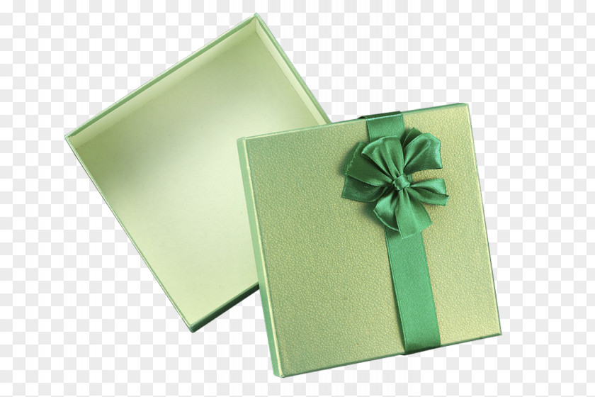 Open Green Gift Box Christmas PNG