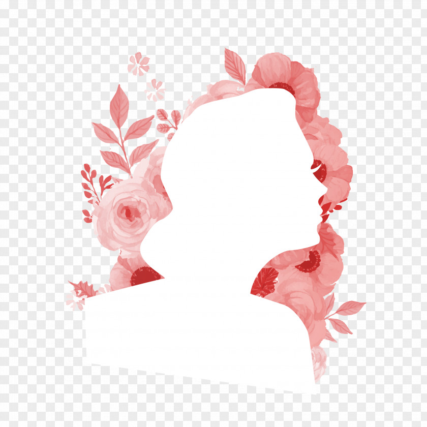 Beauty Silhouette Female Flower Woman PNG