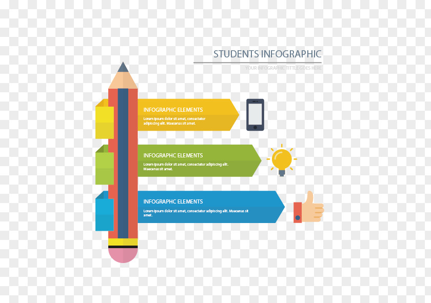 Infographic Vector Pen Student Education Icon PNG