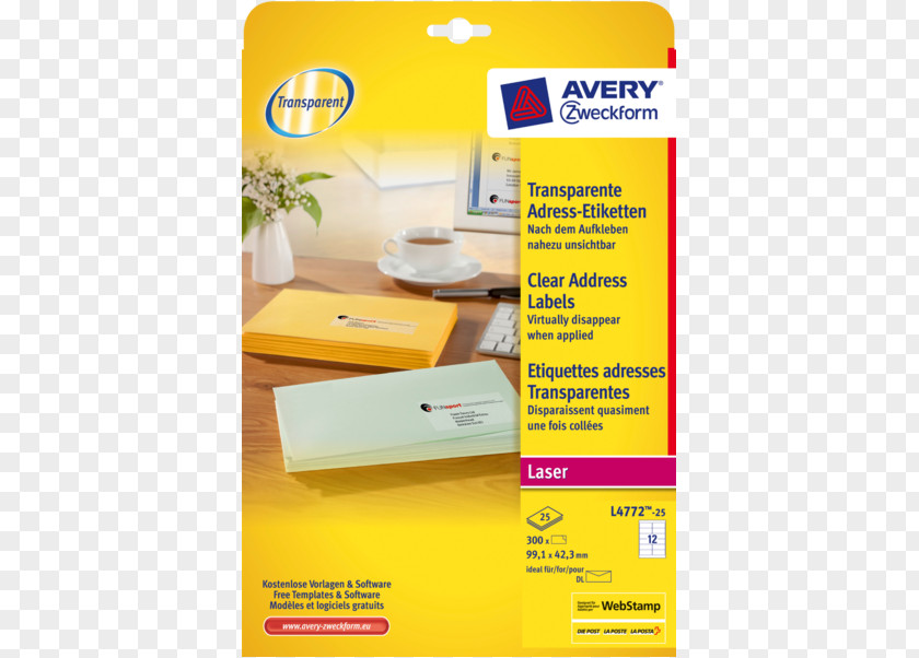Laser Adhesive Label Avery Dennison Template Paper PNG
