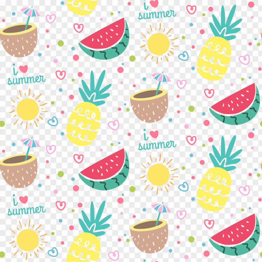 Vector Colorful Summer Fruit Clip Art PNG