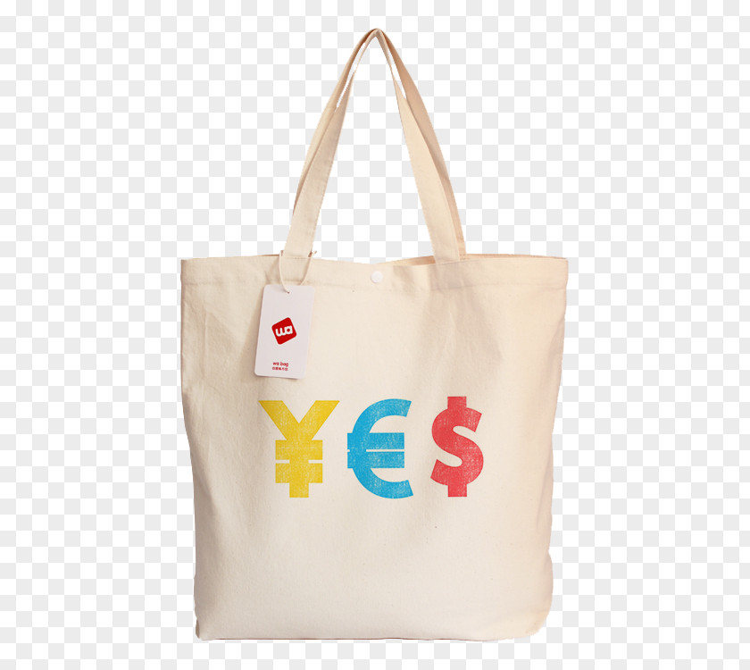 Yes Decorated Canvas Bag Tote Handbag Cotton PNG
