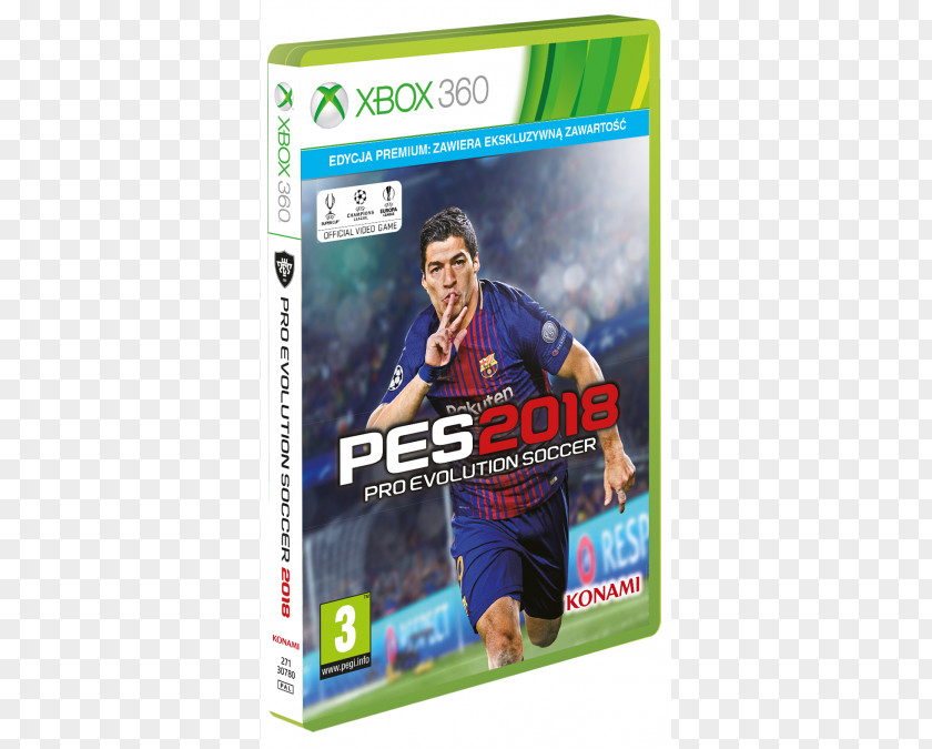 Pes 2018 Pro Evolution Soccer Xbox 360 2017 2016 Video Game PNG