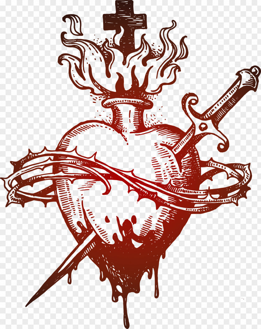 Pierced The Heart Of Thorns Vector Euclidean PNG