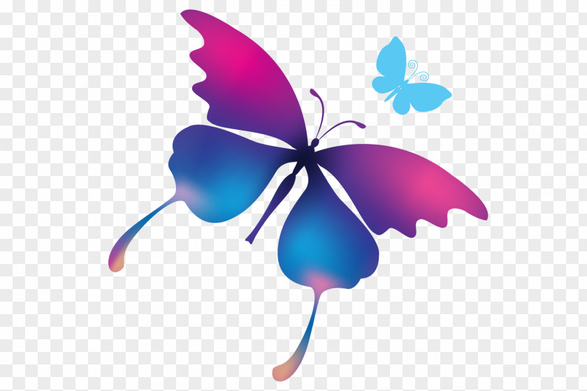 Purple Butterfly Clip Insect Cartoon Illustration PNG