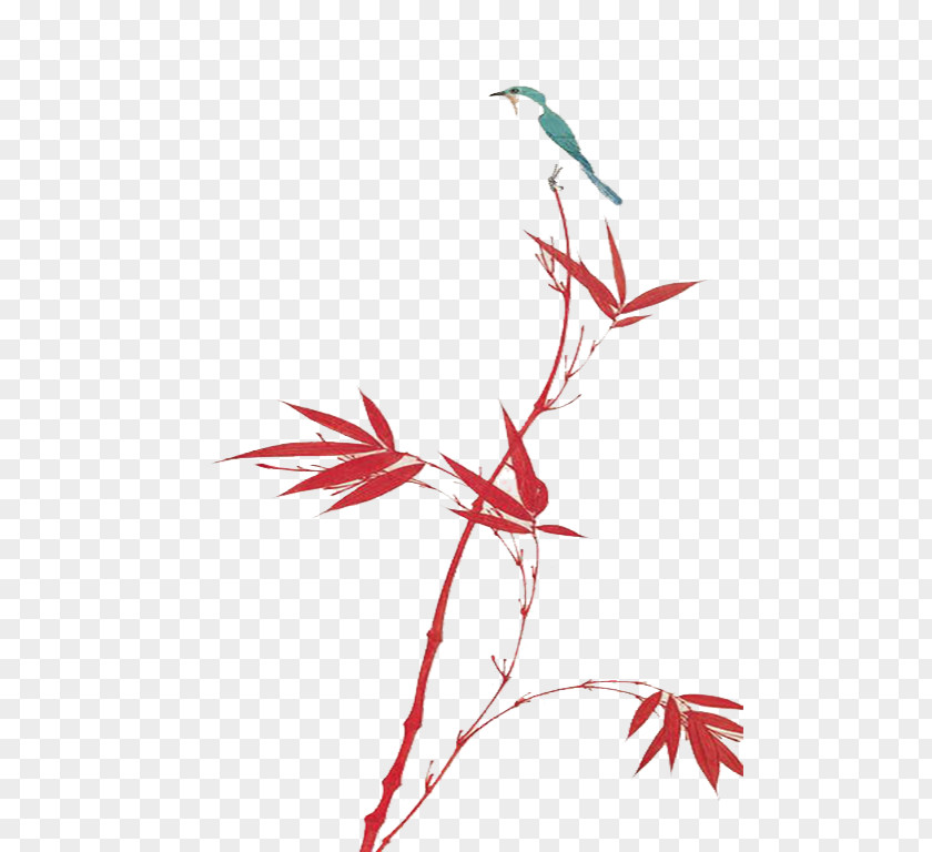Simple Red Trees Birds Bird Graphic Design Illustration PNG