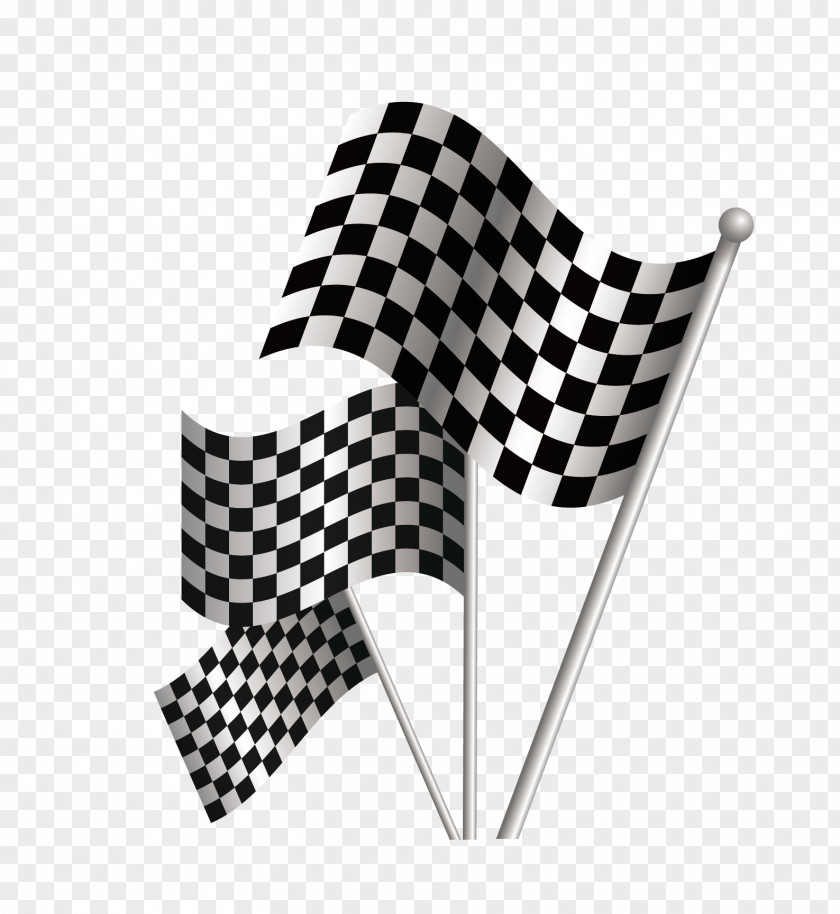 Vector Black And White Racing Flags Formula One Car Auto PNG