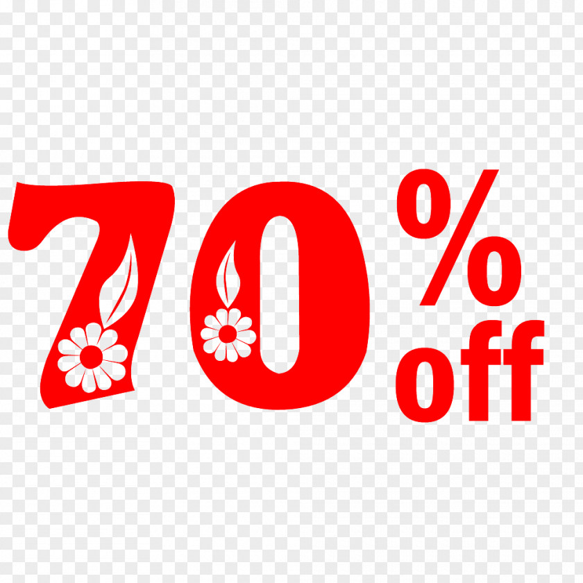 Spring Sale 70% Off Discount Tag. PNG