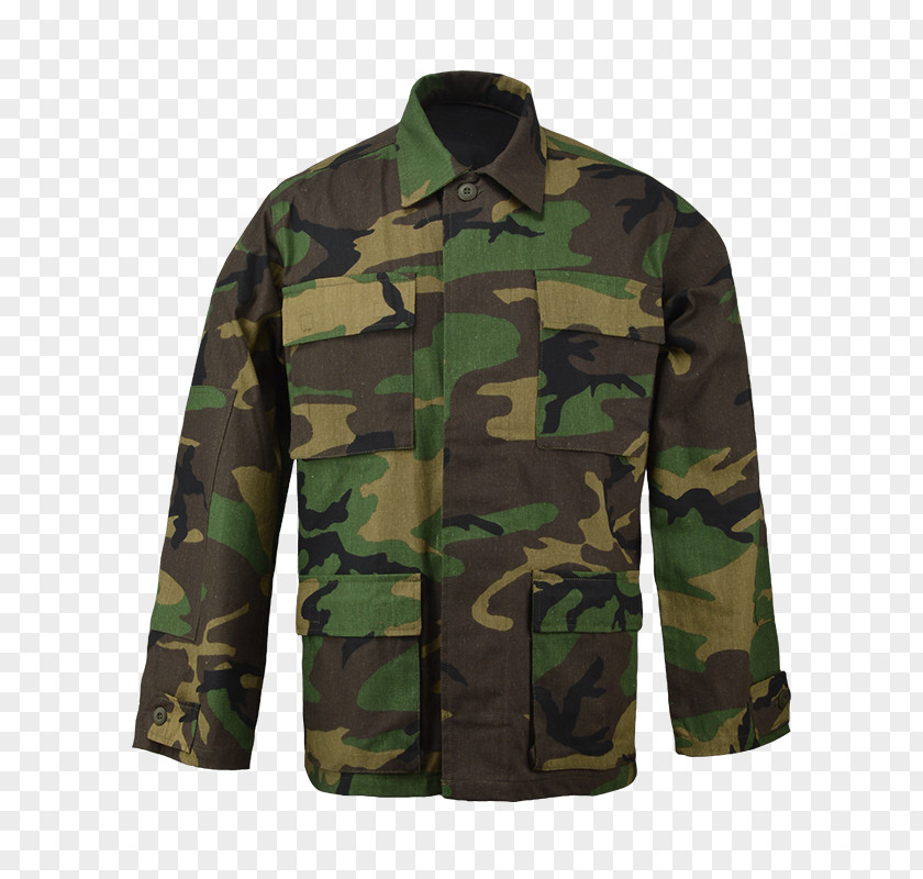Woodland Jacket Military Camouflage Uniform Sleeve Button PNG