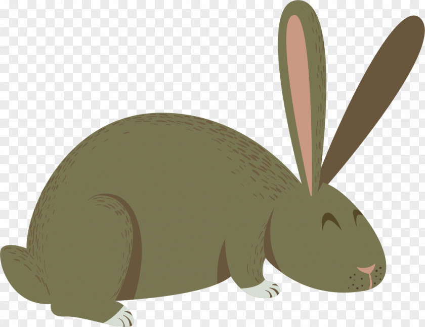 Cartoon Green Rabbit Domestic Hare European PNG
