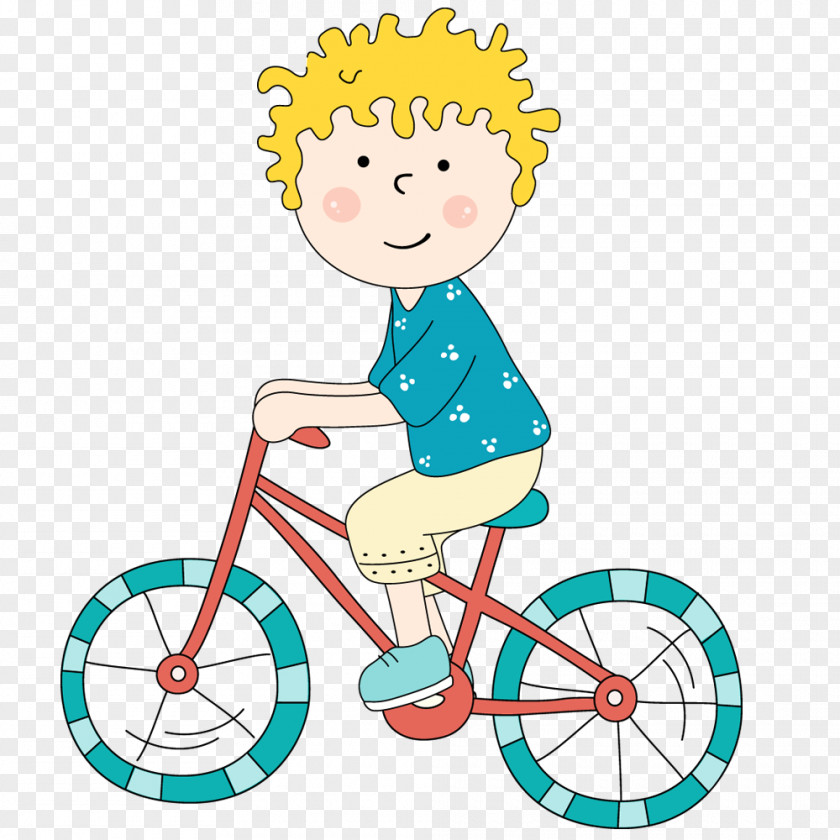 Little Boy Walking Bicycle Cycling Image Cartoon Mountain Bike PNG