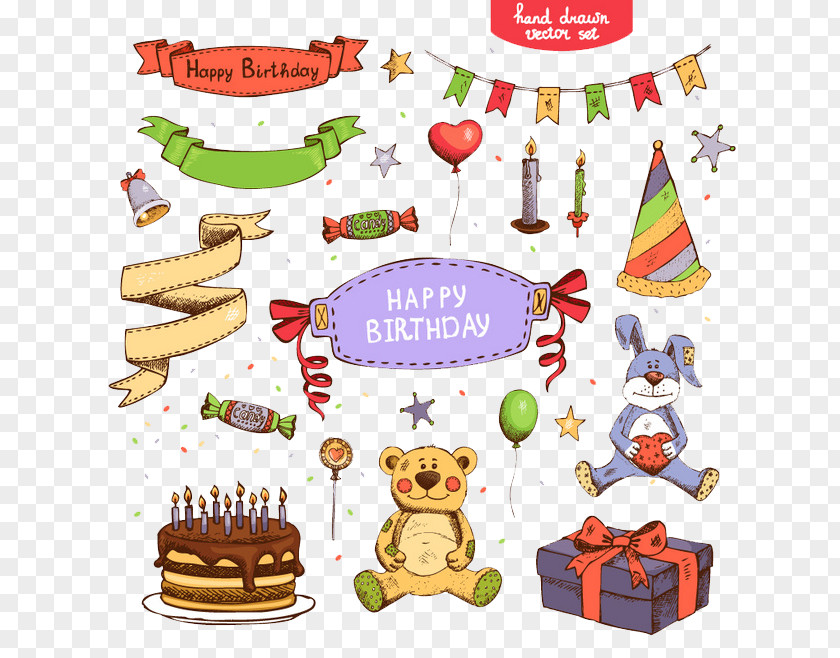 Hand-painted Decorative Elements Material Birthday PNG decorative elements material birthday clipart PNG