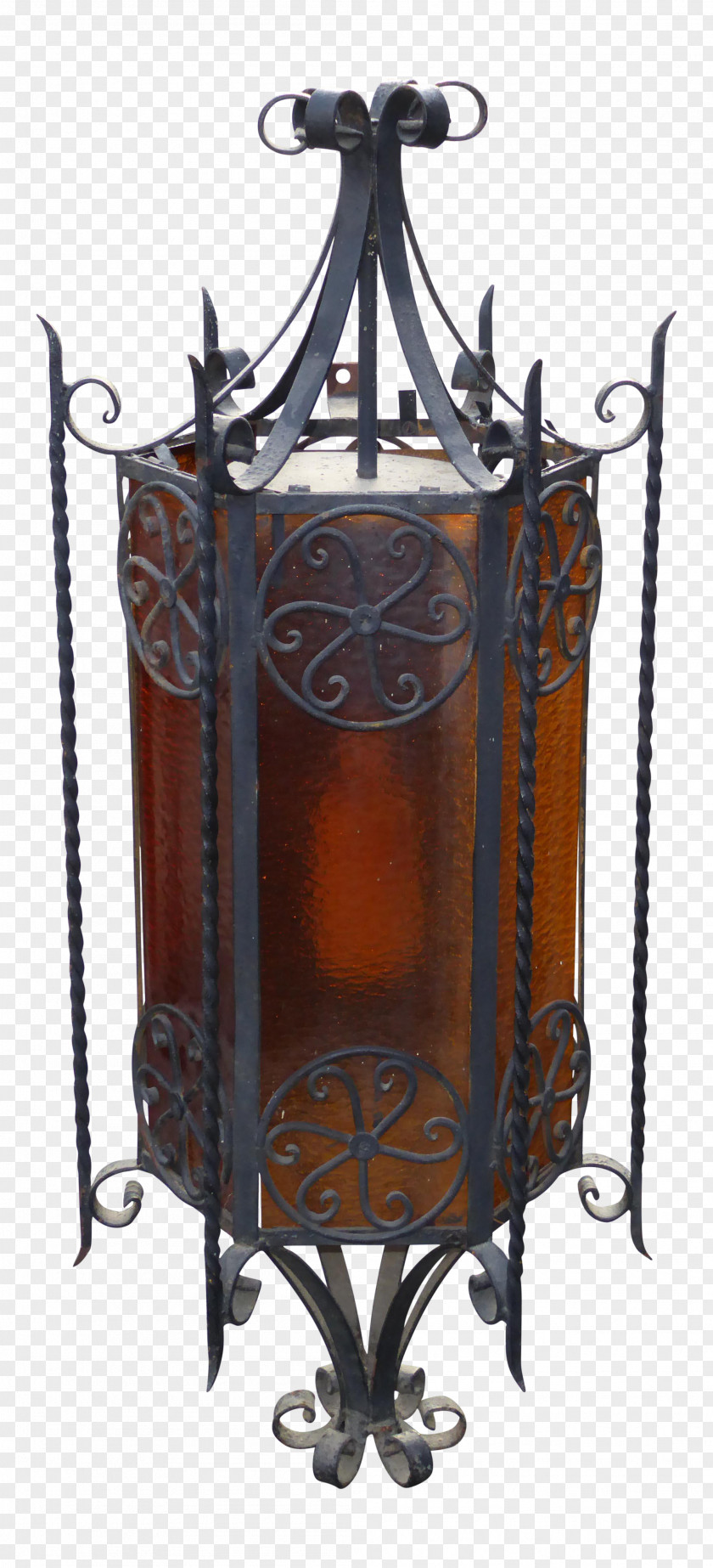 Light Glass Iron Wall Lantern PNG