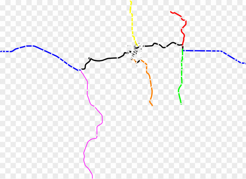 Light Rail Line Point Angle Tree Diagram PNG