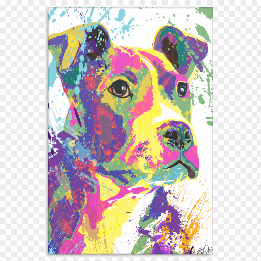 Dog Modern Art Acrylic Paint Painting PNG