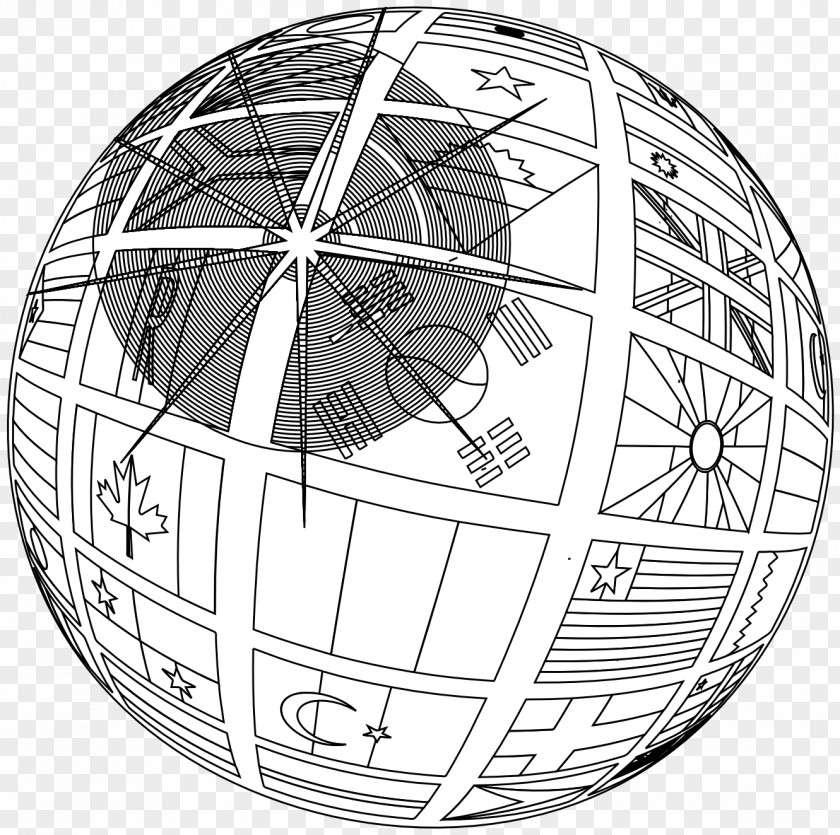 Globe Line Art Black And White Clip PNG