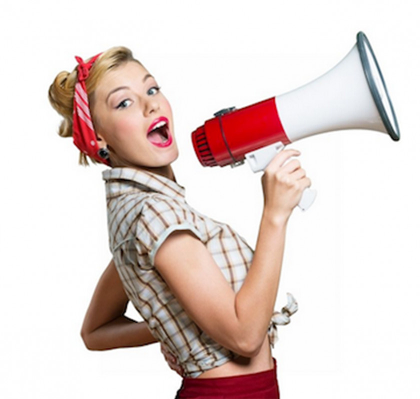 Megaphone Woman Screaming Stock Photography Royalty-free PNG