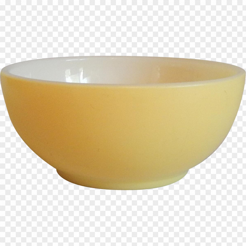 Cereal Bowl Tableware Fire-King Yellow Ceramic PNG