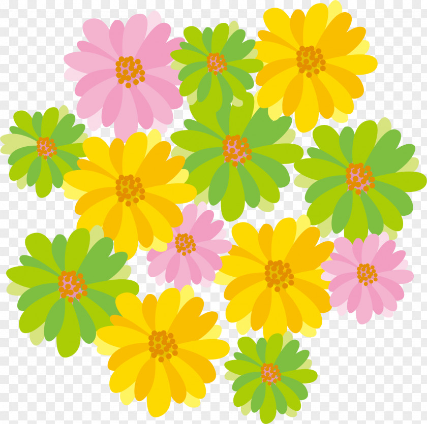 Clean Cartoon Flowers. PNG