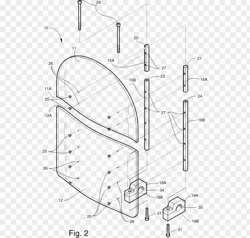Motorcycle Technical Drawing PNG
