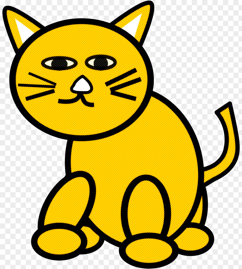 Yellow Cat White Black Facial Expression PNG