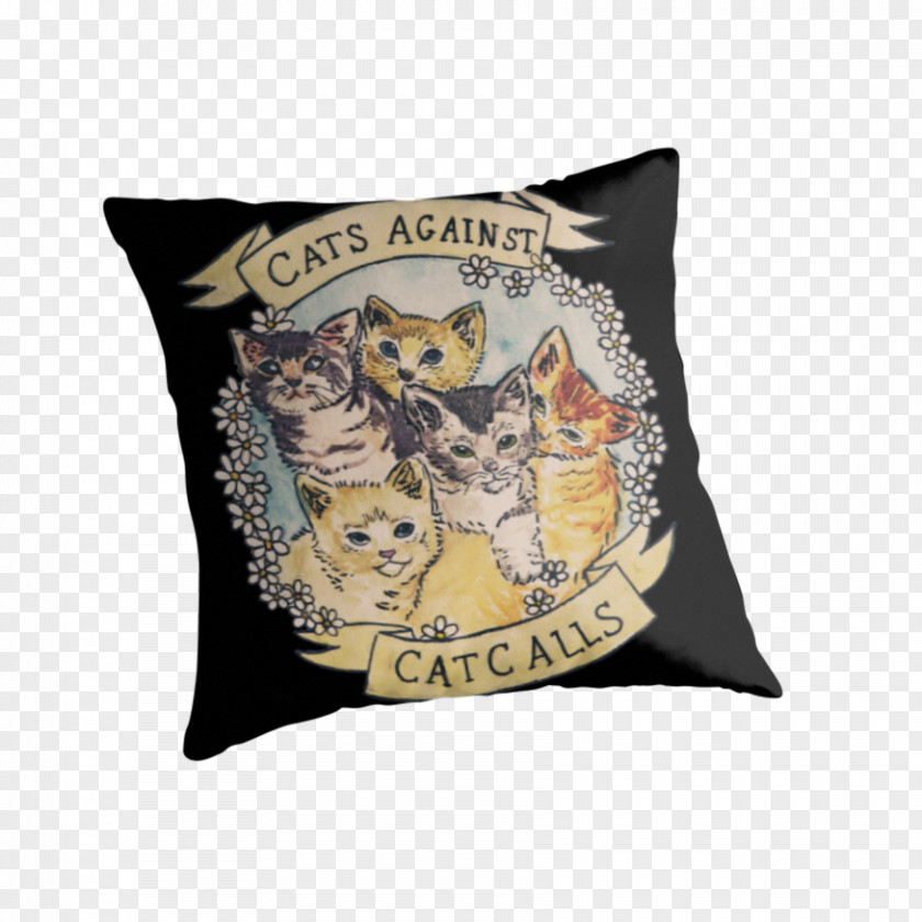 Cat Call Throw Pillows Cushion Couch Bed PNG