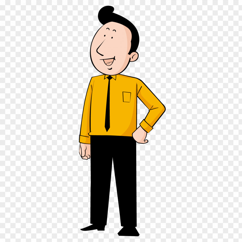 Happy Man Cartoon Illustration PNG