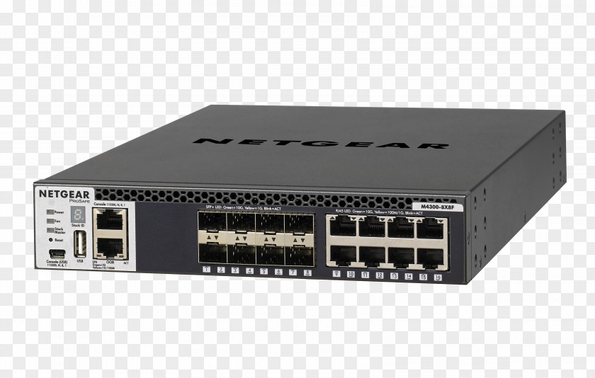 Netgear Switch 1u NETGEAR ProSAFE M4300-8X8F Network 10 Gigabit Ethernet Stackable PNG