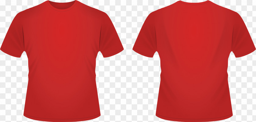 Red Template Cliparts T-shirt Crew Neck Neckline Clothing PNG
