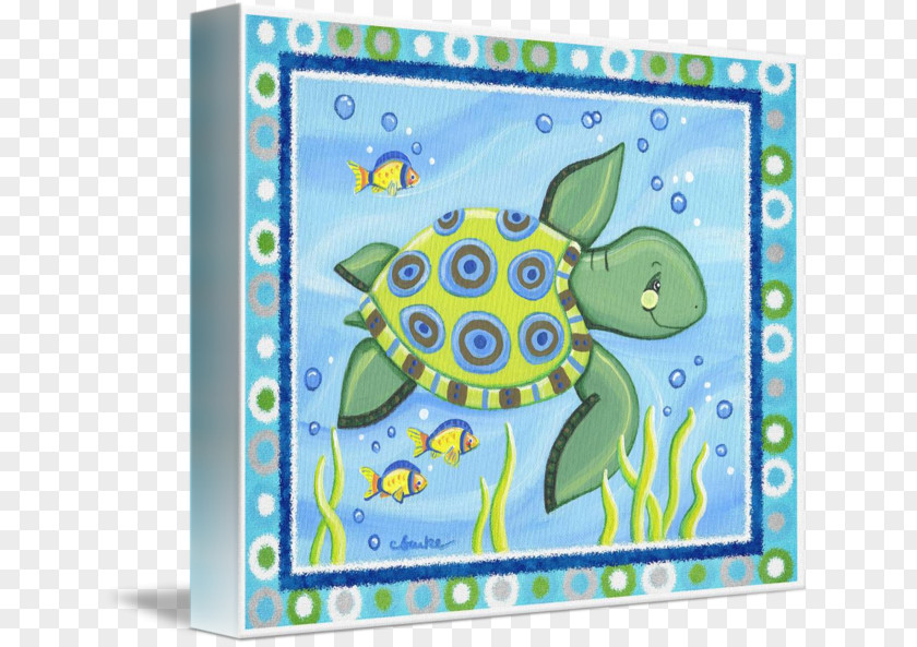 Turtle Sea Gallery Wrap Canvas Art PNG