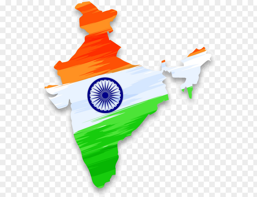 Vector Map Of India With Indian Falun Flag Independence Movement Day PNG