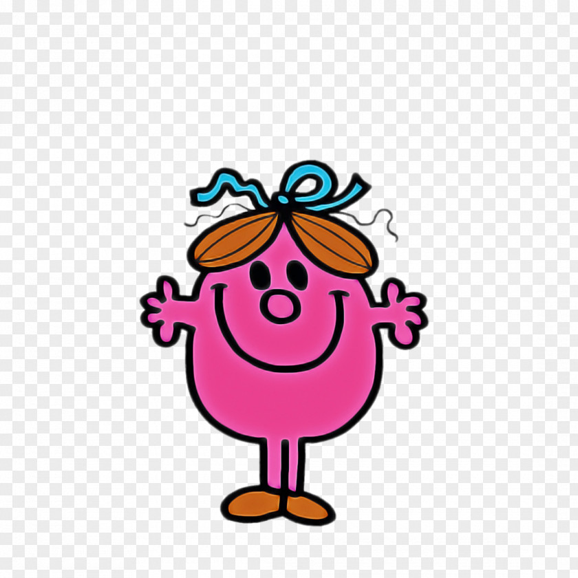 Cartoon Pink Line Smile Happy PNG