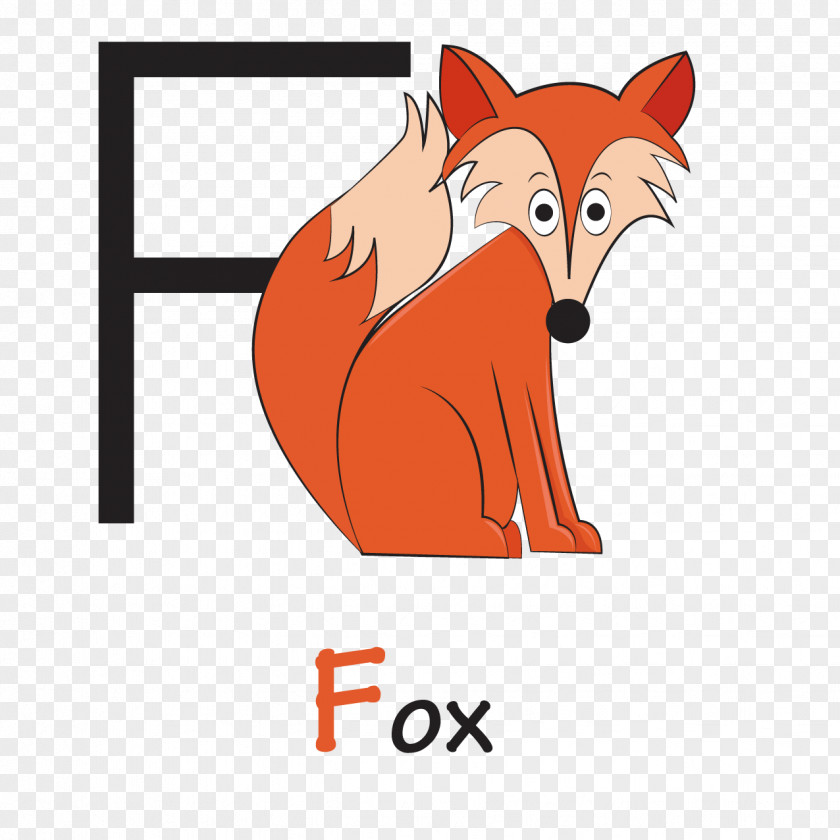 Creative Fox English Red Letter Clip Art PNG
