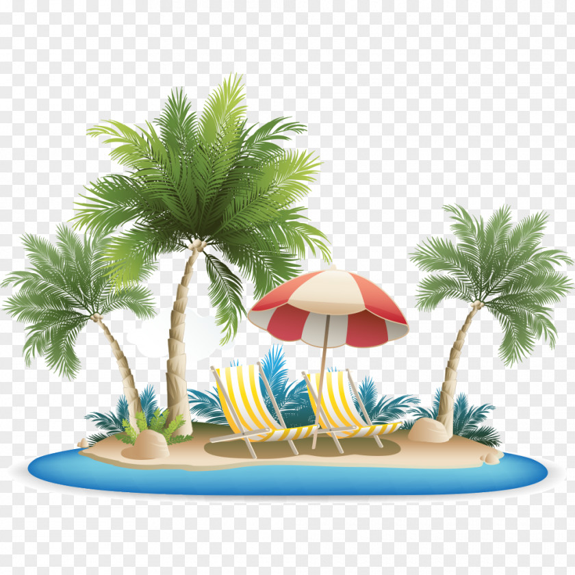 Tropical Elements Palm Islands Resort Clip Art PNG