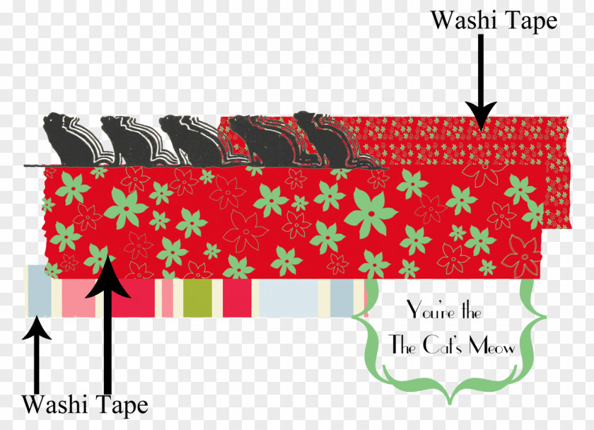 Washi Tape Christmas Line Font PNG