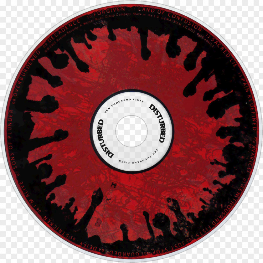 Disturbed Album Compact Disc Disk Storage RED.M PNG