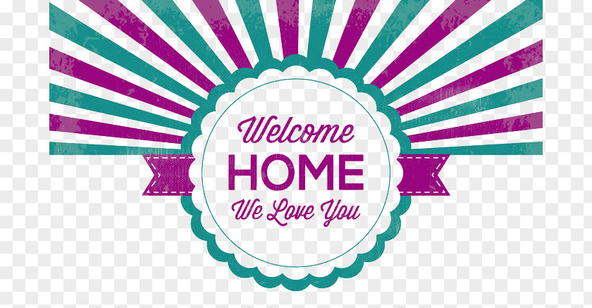 Retro Style Illustration Welcome Home House PNG