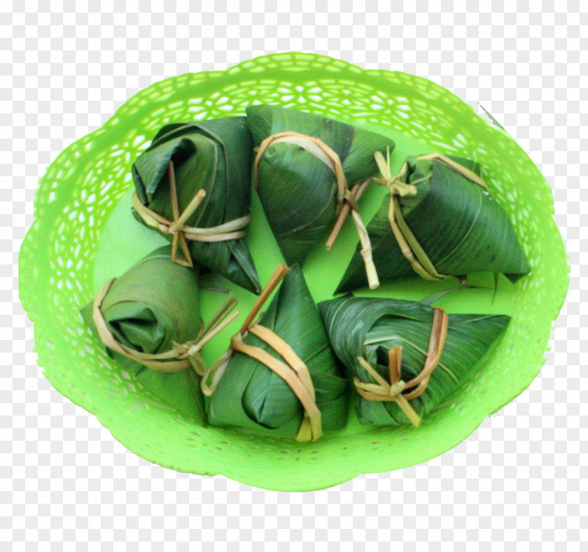 The Rice Dumplings In Green Plastic Dish Zongzi Pudding Vegetarian Cuisine Food PNG