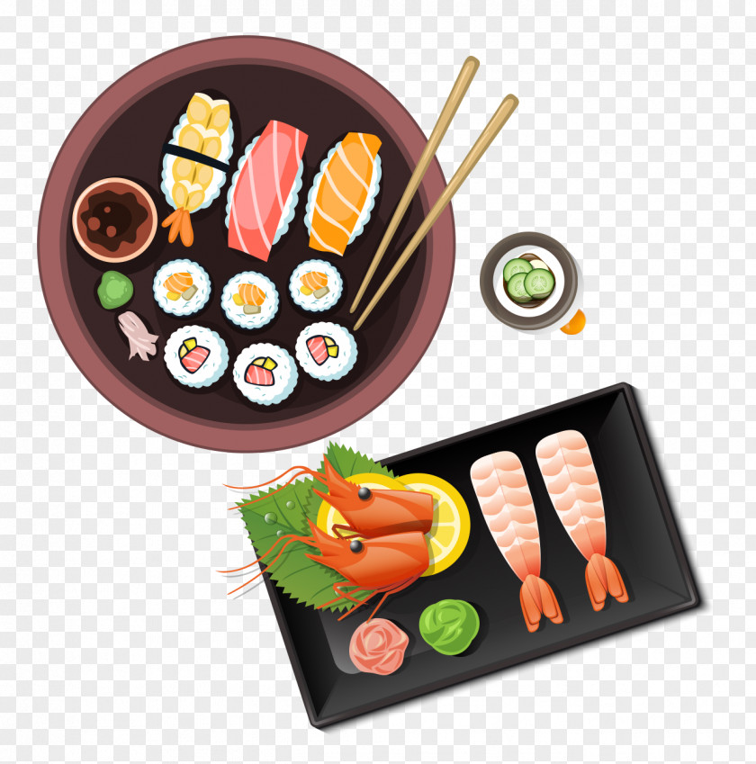Cartoon Japanese Cuisine Sushi Meal PNG
