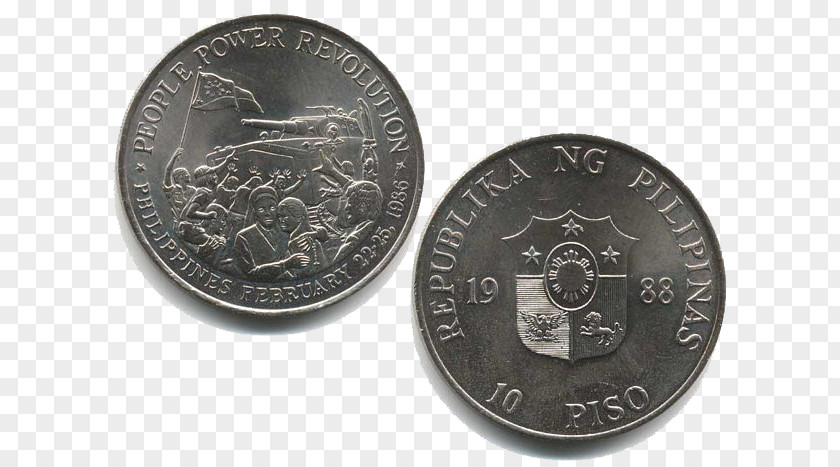 Coin Philippine Ten Peso People Power Revolution Philippines PNG