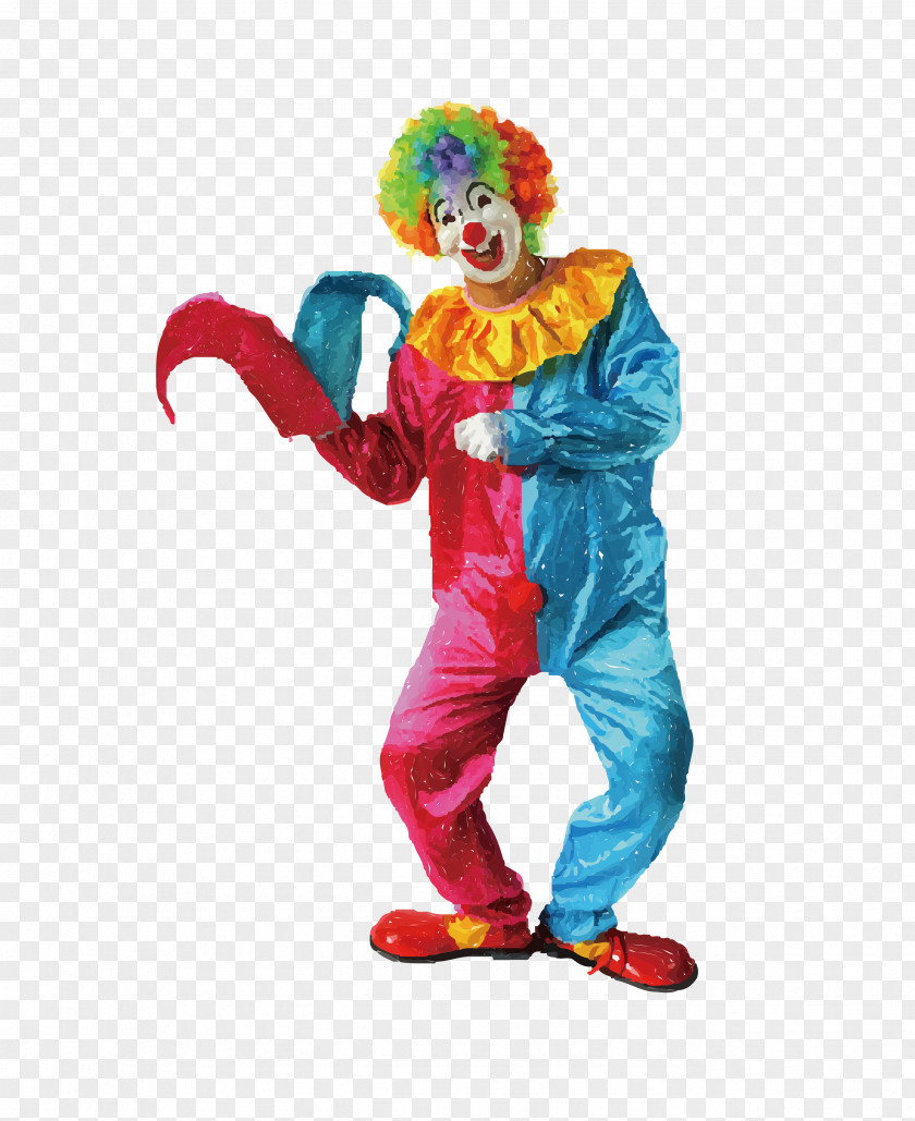 Vector Color Cartoon Clown,character Costume Clown Clothing Adult Wig PNG