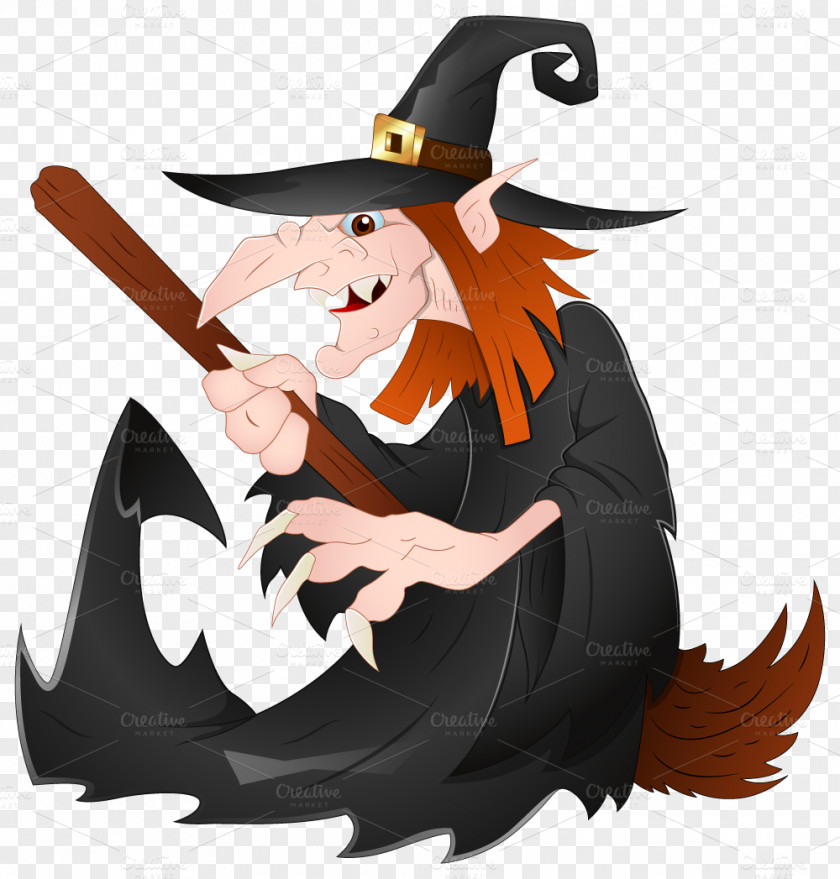 Witch Vector Broom Cartoon PNG