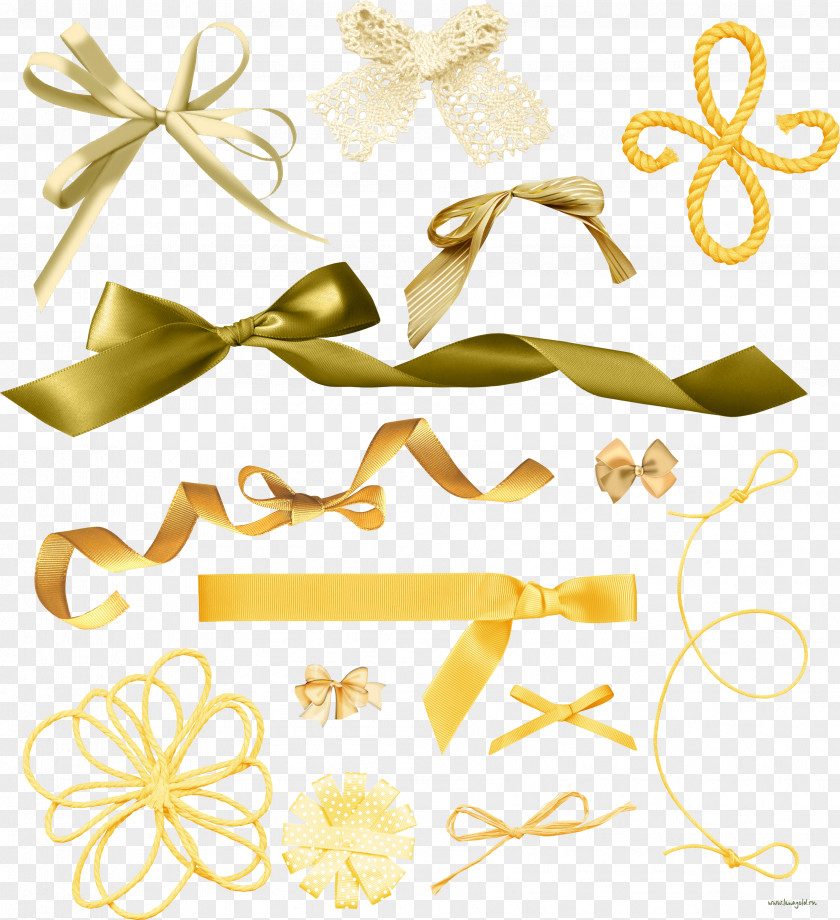 Bowknot Ribbon Gift Yellow Clip Art PNG