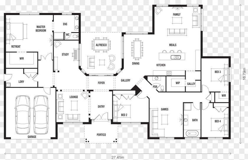 Real Estate Floor Plan House Ranch-style PNG