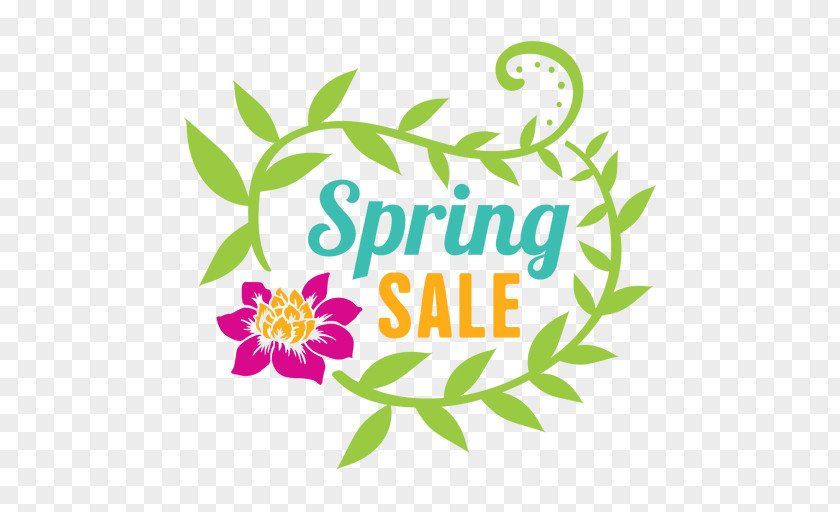 Spring Sales Label PNG