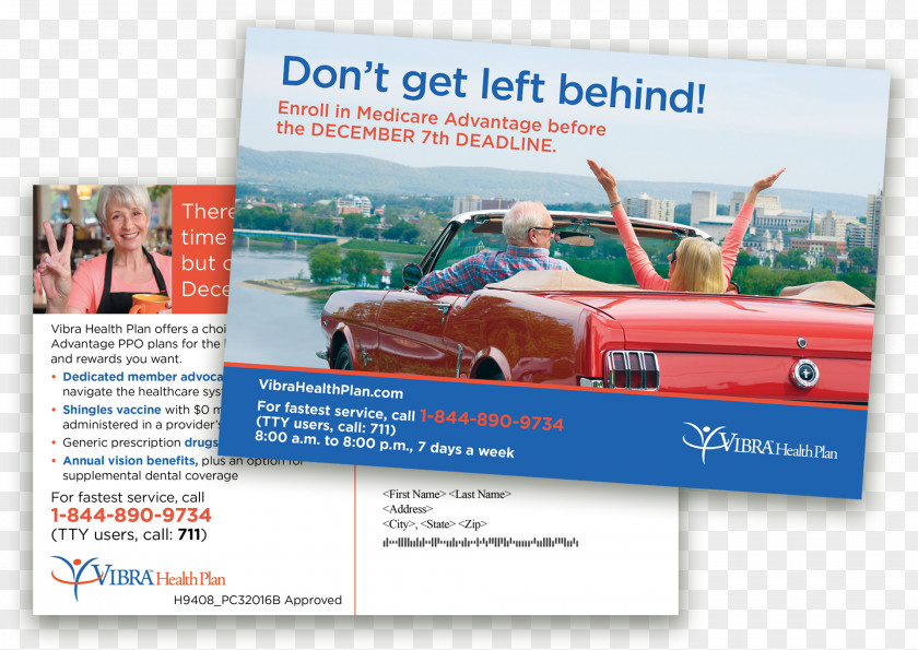 Marketing Postcard Medicare Advantage Health Insurance Medicaid PNG
