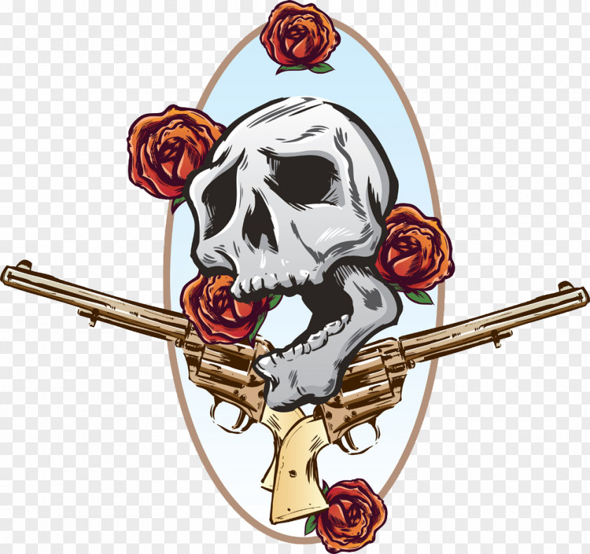 Skull Will Play Guns N Roses Pistol Firearm PNG