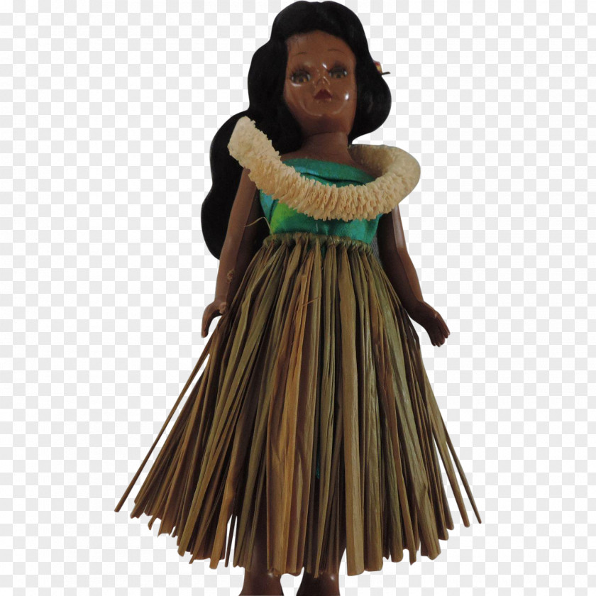 Doll Hula Folk Costume Design PNG