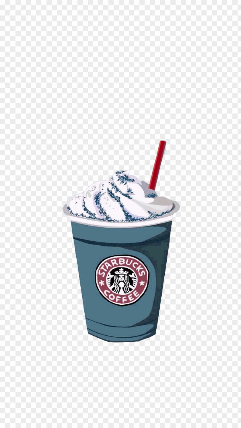 Hand-painted Starbucks Ice Cream Coffee Frappuccino PNG