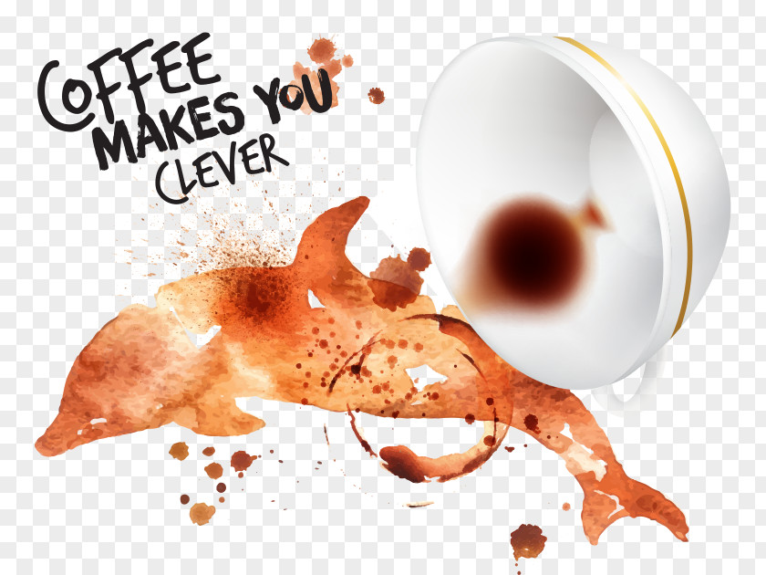 Vector Coffee Stains Dolphin Cup Tea Cafe Café Cartel PNG